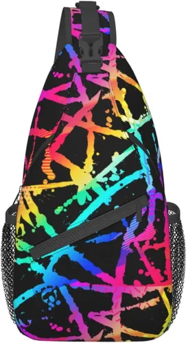 Vista 2 de PETTDY Bolso bandolera para hombres y mujeres, mochila de hombro, bolsas de pecho, mochila cruzada para senderismo, camping, viajes al aire libre