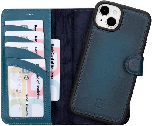 Vista 23 de BOULETTA Magsafe - Funda para iPhone 15 compatible con cuero de grano completo, magnética, desmontable, cartera para teléfono (2 en 1), 4 tarjeteros
