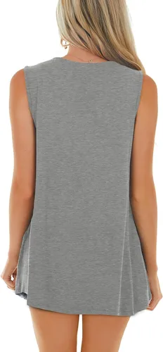 Vista 5 de XIEERDUO Camisetas sin mangas con cuello en V y encaje de ganchillo para mujer