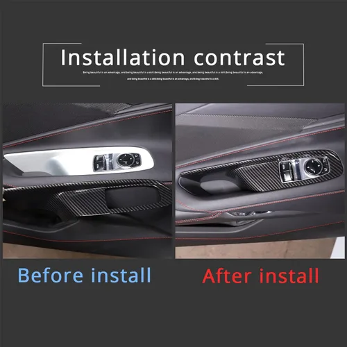 Vista 6 de Sekhyna Cubierta del panel de interruptor de elevación de ventana compatible con Chevrolet Corvette C8 Coupe Stingray 2020 2021 2022 2023 ABS 2