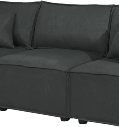 Vista 4 de Daesar Muebles de sala de estar, sofás modernos de 3 plazas en lino gris oscuro