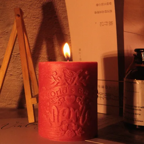 Vista 3 de Cestony 3D - Molde de vela con forma de vela de la mejor mamá del mundo, moldes de silicona para velas de bricolaje, pilar de resina, velas
