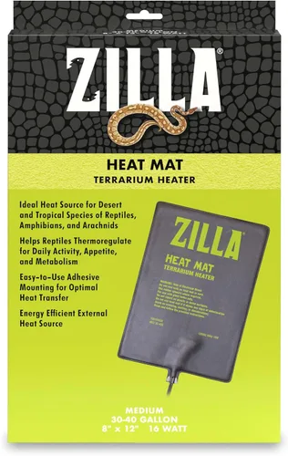 Vista 13 de Zilla Alfombrillas térmicas de terrario negras pequeñas, 10-20 galones, 8 vatios Terrarium Heater for Reptiles, Snakes