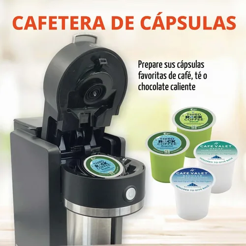 Vista 3 de Café Valet Barista - Cafetera de una sola porción, compatible con cápsulas de café K-Cup, diseño compacto Compatible con cápsulas de café K-Cup