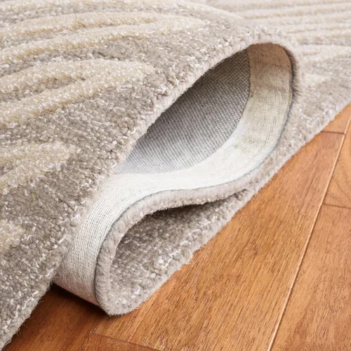 Vista 6 de Martha Stewart x SAFAVIEH - Colección de alfombras de área, alfombra de 2 pies 3 pulgadas x 10 pies, gamuza beige, lana y viscosa hecha a mano