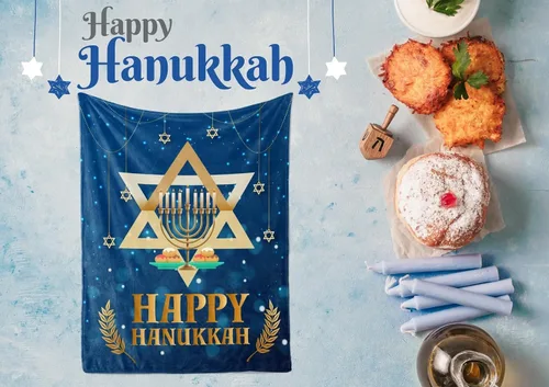 Vista 6 de InnoBeta Regalos de Hanukkah, manta de Hannukah para mujeres y hombres, regalos para vacaciones judías de Janucá para amigos, compañeros de trabajo