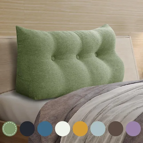 Vista 17 de Almohada pequeña de cuña para cabecero, almohada de lectura para sentarse en la cama, respaldo de adulto, almohada triangular de refuerzo para sofá