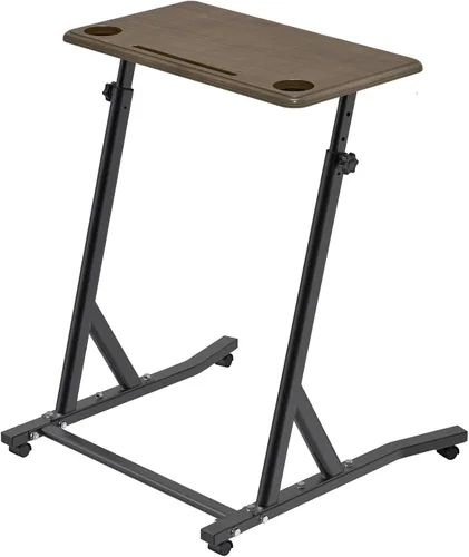 Vista 4 de SELEWARE Indoor Cycling Desk Height Adjustable Bike Desk Workstation Standing Desk Wooden Laptop Desk Portable Bike Trainer Fitness Desk with