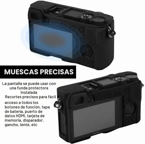 Vista 5 de Case for Sony Alpha A6000 ILCE-6000 Digital Camera, Black Soft Silicone,Anti-Scratch,Dustproof,Shockproof,Slim Fit,Enhanced Grip,Camera Skin Negro