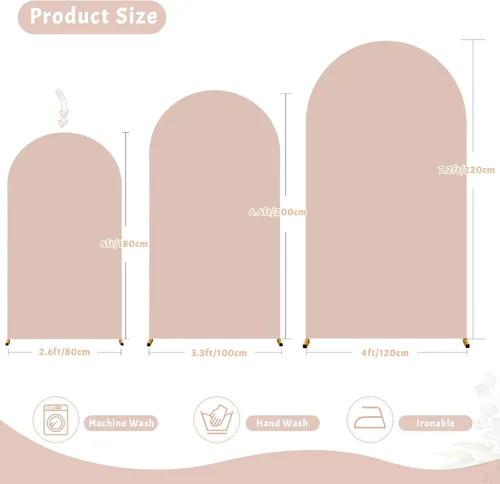 Vista 166 de Baby Blue Arch Backdrop Cover, 6FT Spandex Fitted Wedding Arch Stand Covers Round Top Chiara Backdrop Cover for Birthday Party Ceremony Banquet Azul