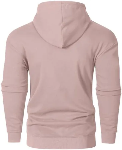 Vista 6 de JMIERR Sudaderas con capucha de algodón para hombre, con cuello de botón, con cordón, sudaderas casuales de manga larga con bolsillo