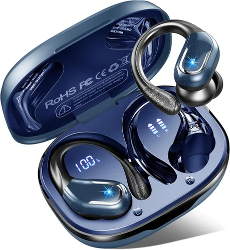 Vista 14 de Auricular Inalámbrico, Auriculares Bluetooth 5.4 de 75Hrs IP7 Impermeables para Deporte, Auriculares Inalámbricos para Correr con ENC Cancelación