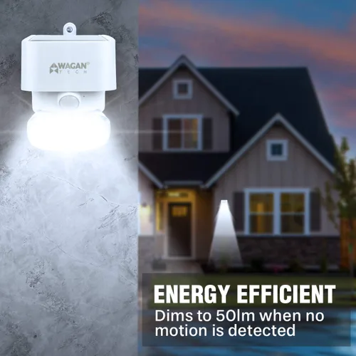 Vista 7 de Wagan EL8569 2000 lúmenes luz solar de pared solar al aire libre luz LED impermeable sensor de movimiento luces de seguridad brillante solar