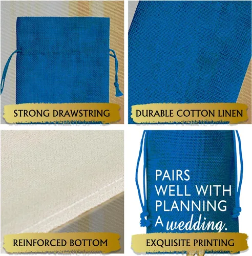 Vista 4 de Bolsa de vino Regalo de boda para señor y señora - Regalo de compromiso J14-Azul