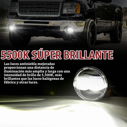 Vista 3 de BUNKER INDUST Luces antiniebla LED para 2007-2013 GMC Sierra 1500/2007-2014 Sierra 2500HD 3500HD, Kit de luces antiniebla de repuesto para Fog Lights