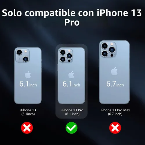 Vista 5 de Sansunto Funda para iPhone 13 Pro, doble capa de protección de cuerpo completo para hombres y mujeres, funda de goma de silicona no incorporada Negro