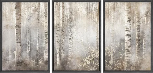 Vista 108 de SIGNWIN Lienzo enmarcado para pared, juego de arte de campos pastorales, flores silvestres, campo rústico, paisaje, floral, ilustraciones modernas