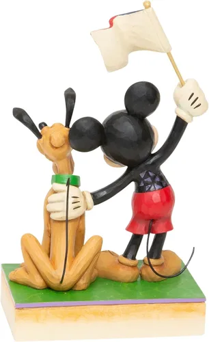 Vista 4 de Enesco Disney Traditions by Jim Shore - Figura patriótica de Mickey Mouse y Plutón, 7 pulgadas, multicolor