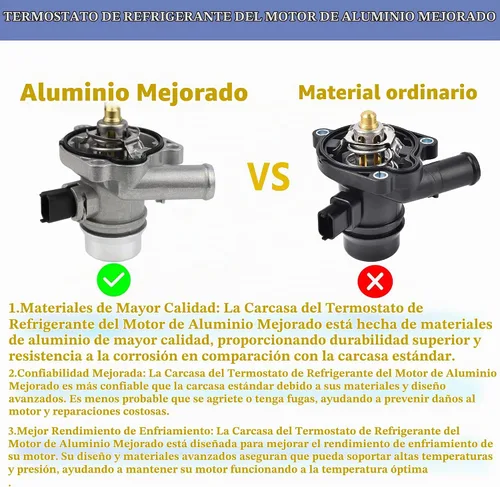 Vista 3 de Conjunto de carcasa de termostato refrigerante de aluminio para Chevy 1.4L Compatible with 2011-2020 Chevy Cruze Limited Sonic Trax, Buick Encore