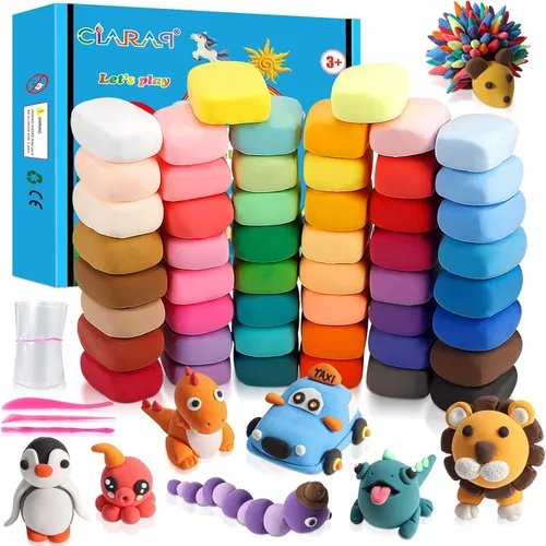 Vista 10 de Kit de arcilla de secado al aire para niños, juego de arcilla suave no tóxica de 24 colores with 3 Sculpting Tools, DIY Arts & Crafts Supplies