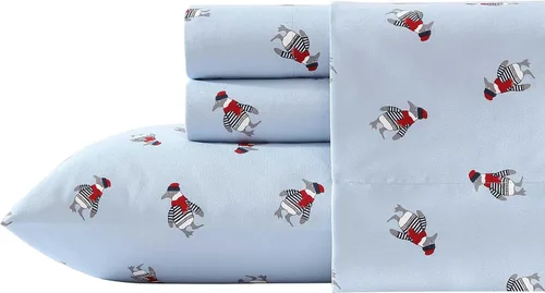 Vista 14 de Nautica - Juego de sábanas King, juego de ropa de cama de franela cepillada, artículos esenciales para habitación suaves y acogedores