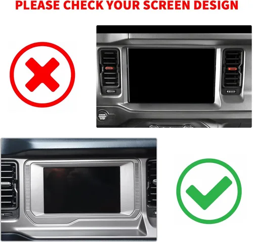 Vista 2 de RAZPOY Cubierta de panel de navegación de consola central compatible con Ford Bronco 2021-2023, azul (solo para pantalla pequeña)