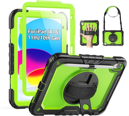 Vista 22 de SEYMAC Funda para iPad Air de 5ª/4ª generación de 10.9 pulgadas, Funda Protectora de Cuerpo Completo Resistente a Golpes con Protector de Pantalla