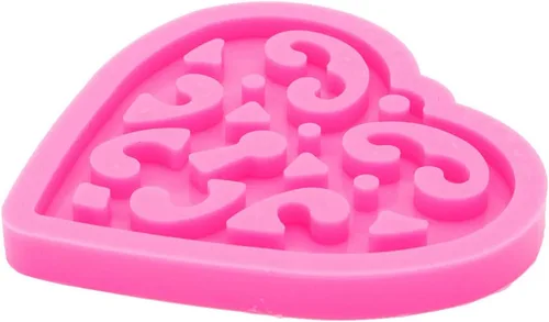 Vista 4 de Moldes de resina de corazón superbrillantes con patrón decorativo para hacer collares, joyería, molde de silicona, llavero de resina, llavero