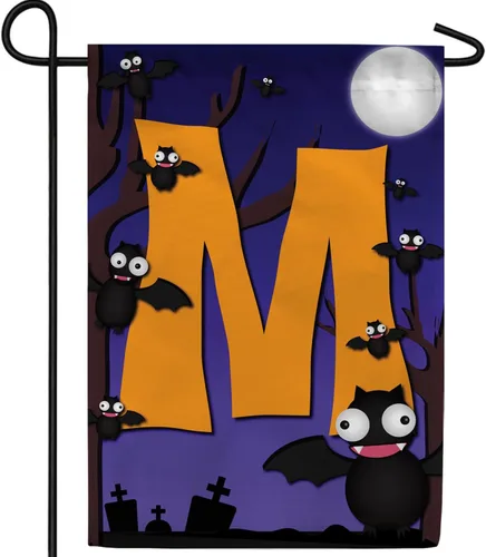 Vista 27 de Bandera de jardín con monograma de América Forever de 12.5 x 18 pulgadas, letra A de doble cara, banderas pequeñas para exteriores, fiestas, patio