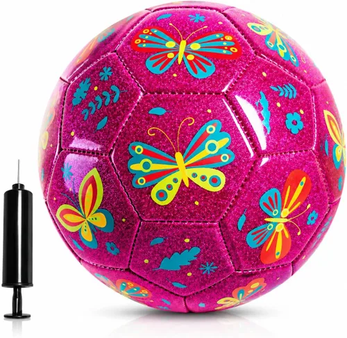 Vista 11 de U&C Planet Soccer Ball Size 2 Size 3 Size 4 for Toddler Kids with Pump Deflated, Cartoon Unicorn Dinosaur Classic Soccer Ball Gift Toy for Girls