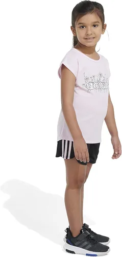 Vista 6 de adidas Conjunto de camiseta gráfica y pantalón corto de malla de 2 piezas para niñas