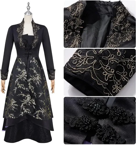 Vista 8 de Weixu Disfraz de bruja para mujer de Vengerberg, uniforme de lujo, disfraz de Halloween