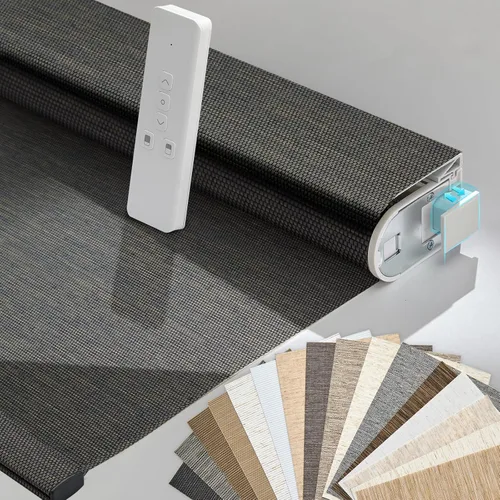 Vista 28 de Persianas motorizadas inteligentes Persilux con control remoto, sin necesidad de perforación, persianas enrollables automáticas para ventanas
