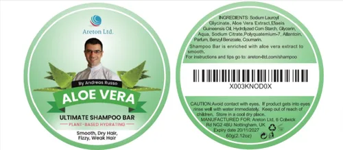Vista 5 de Champú de aloe vera hecho a mano, champú acondicionador natural para cabello seco, evita puntas abiertas, sin SLS