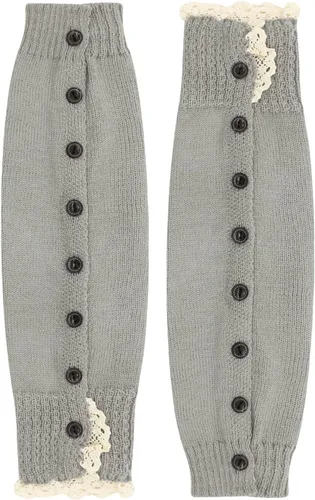 Vista 3 de Calentadores de piernas para mujeres y niñas, estilo japonés, Lolita, calentador de piernas, calcetines largos de punto kawaii, estilo gótico