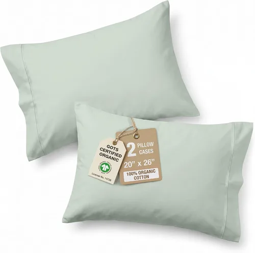 Vista 16 de Lane Linen - Juego de 2 fundas de almohada, 100% algodón orgánico, tamaño estándar, suaves, color blanco (20 x 26 pulgadas)
