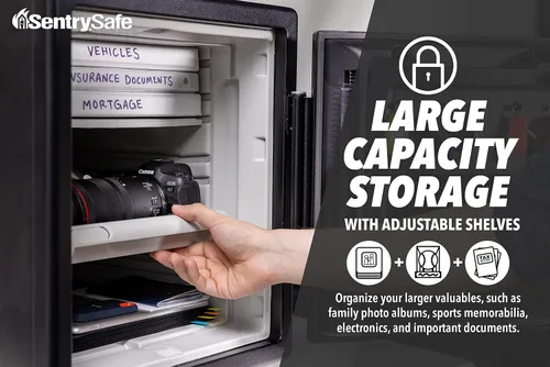 Vista 20 de SentrySafe Caja de seguridad contra incendios, caja de seguridad extra grande con clave, 1,23 pies cúbicos, SFW123CU