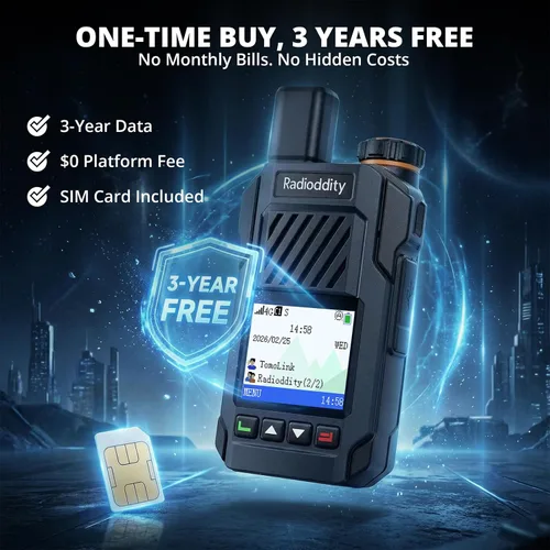 Vista 5 de Radioddity TomoLink PoC Radio, 4G LTE Walkie Talkies de largo alcance