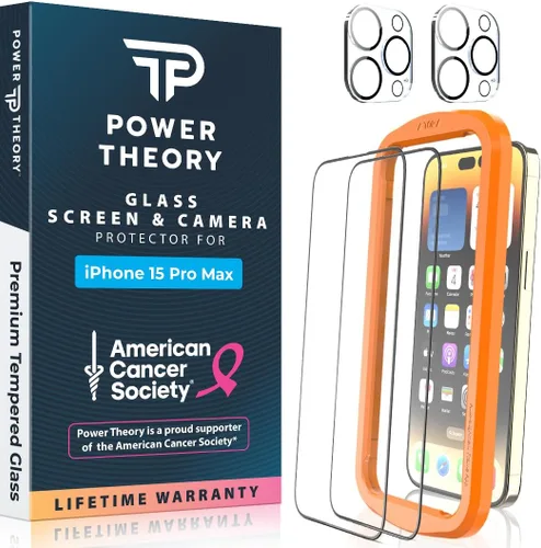 Vista 13 de Power Theory Protector de pantalla diseñado para iPhone 14 Plus con protectores de lente de cámara y kit de fácil instalación
