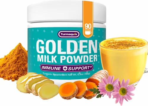 Vista 6 de Turmaquik - Mezcla orgánica de leche dorada con leche y cúrcuma, sin OMG, vegano Superfood blend: Curcumin, Ginger, Cinnamon, Cardamom & BioPerine