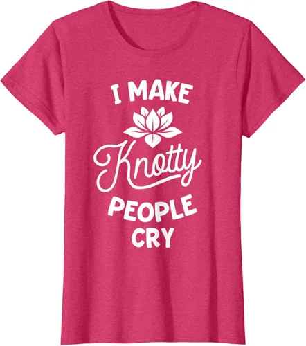 Vista 12 de Camiseta divertida de terapia de masaje I Make Knotty People Cry, Negro, S