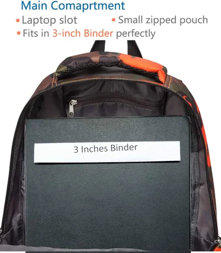 Vista 5 de BLUEFAIRY - Mochilas para niños y niñas, escuela primaria, secundaria y media mochilas para libros para niños de 6 a 8 años, NegroNaranja