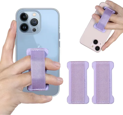 Vista 35 de Soporte de agarre para teléfono de mano, soporte universal para teléfono con correa para dedo, agarre para selfie compatible con la mayoría de 3