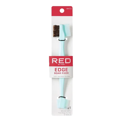 Vista 9 de Red by Kiss Ultimate Edge Fixer - Cepillo profesional de pelo de jabalí (100% pelo de jabalí) (BSH28)
