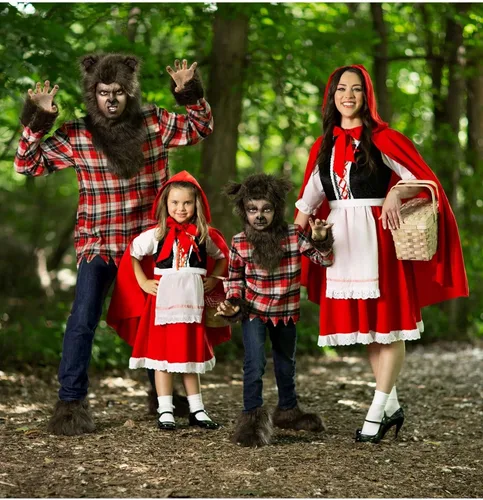 Vista 4 de Plus Size Little Red Riding Hood Costume for Women Red Riding Hood Dress and Cape Outfit 1X ? 8X