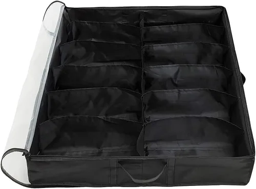 Vista 3 de Treasure Gurus - 12 pares transparentes extraíbles para zapatos debajo de la cama, bolsa de almacenamiento oculta, organizador de piso con caja