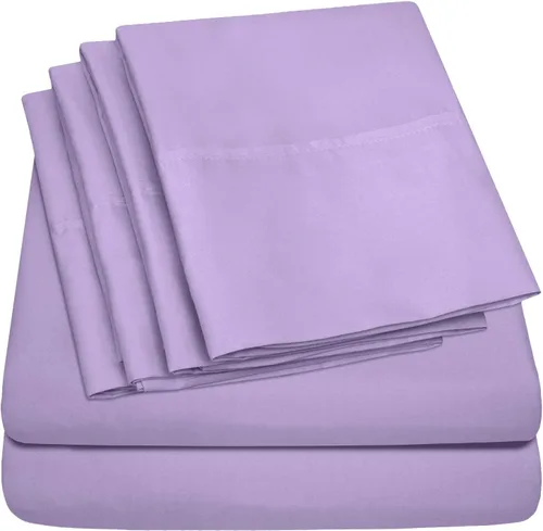 Vista 9 de Juego de sábanas de cama Sweet Home Collection 4 piezas, calidad 1500 hilos de algodón egipcio, sacos profundos, Microfibra, Rosado, gemelo