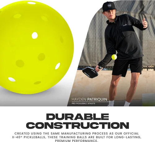 Vista 6 de Franklin Sports Pickleballs de entrenamiento - Pickleballs de entrenamiento para principiantes + práctica de habilidades - Bolas de pickleball al