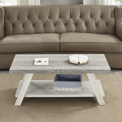Vista 10 de Roundhill Furniture Athens - Mesa de centro de madera replicada contemporánea en acabado negro