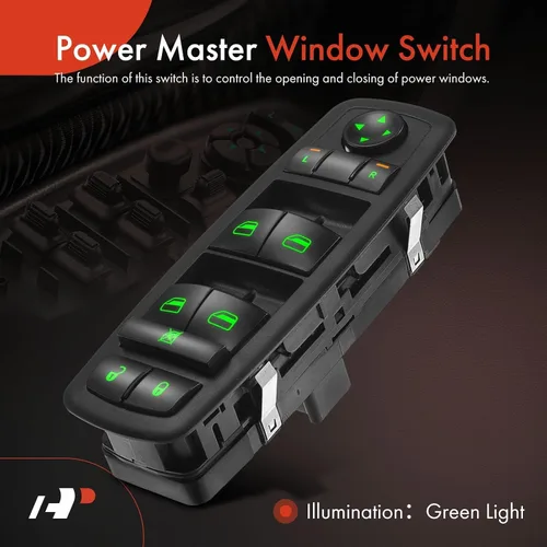 Vista 3 de A-Premium Master - Interruptor eléctrico de ventana compatible con Chrysler Town & Country y Dodge Grand Caravan 2008-2009, sin función automática